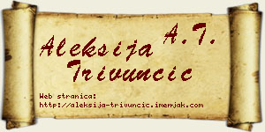 Aleksija Trivunčić vizit kartica